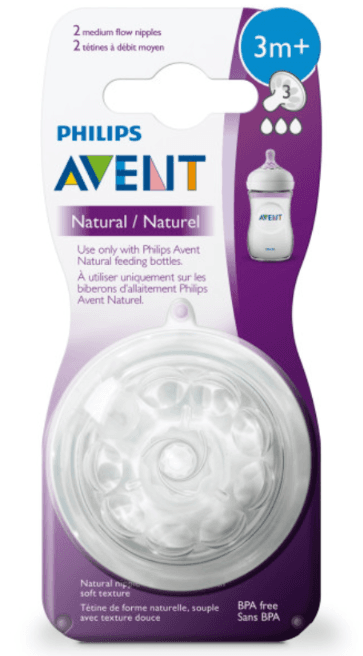 Philips Avent Natural Teat 3m+ Set of 2 (Medium Flow)