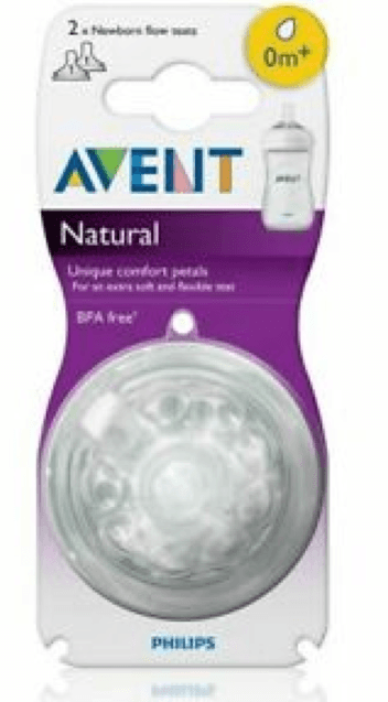 Philips Avent Natural Teat 0m+ Set of 2 (Newborn Flow)