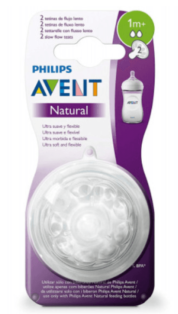Philips Avent Natural Teat 1m+ Set of 2 ( Slow Flow)